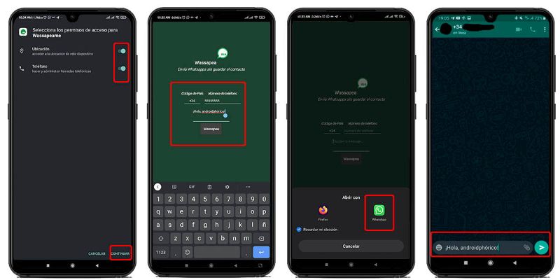 Mensajes anónimos en WhatsApp